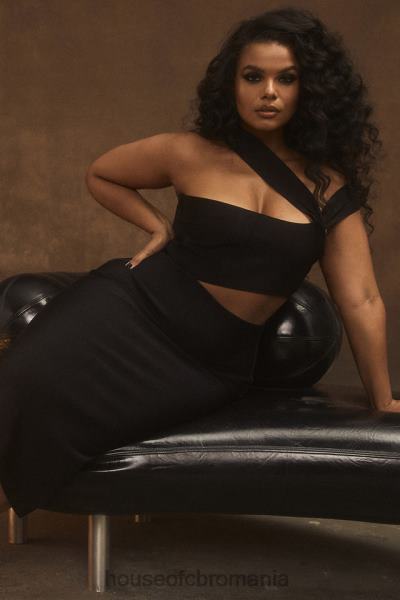 îmbrăcăminte House of CB rochie midi cu bandaj decupat negru aina X4F68593