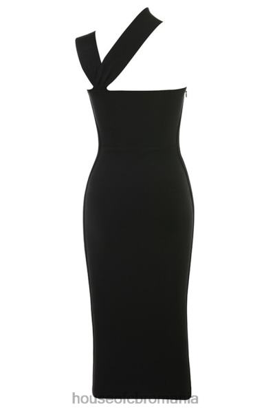 îmbrăcăminte House of CB rochie midi cu bandaj decupat negru aina X4F68593