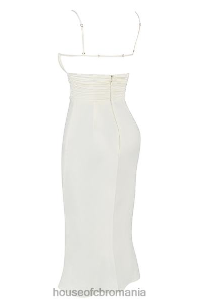 îmbrăcăminte House of CB rochie midi cu corset din satin ivoire lois X4F68410