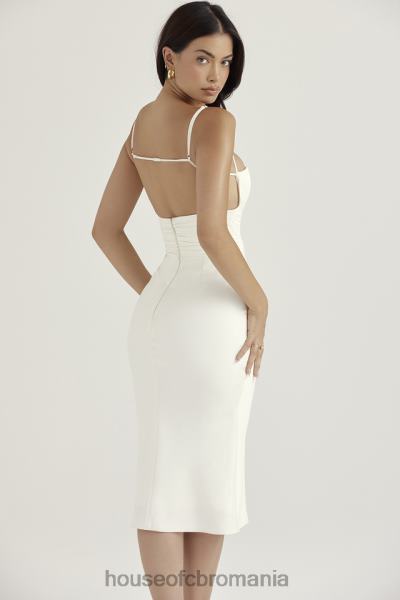 îmbrăcăminte House of CB rochie midi cu corset din satin ivoire lois X4F68410
