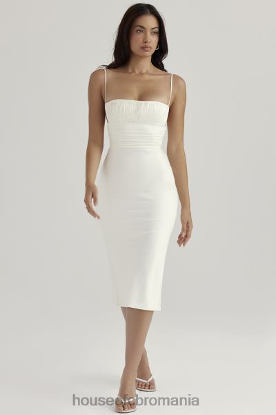 îmbrăcăminte House of CB rochie midi cu corset din satin ivoire lois X4F68410