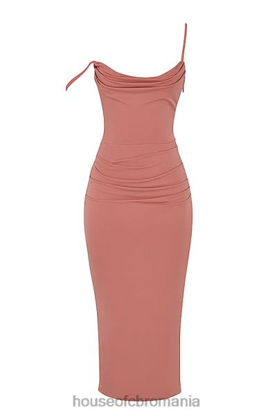 îmbrăcăminte House of CB rochie midi cu corset drapat marciella rose X4F68508