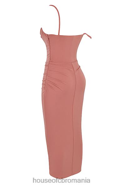 îmbrăcăminte House of CB rochie midi cu corset drapat marciella rose X4F68508