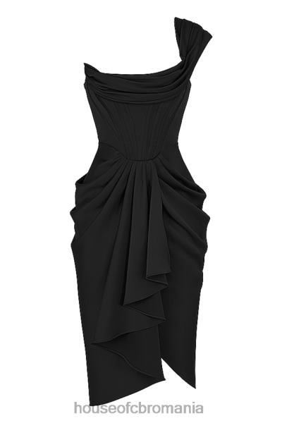 îmbrăcăminte House of CB rochie midi cu corset negru din satin janis X4F68477