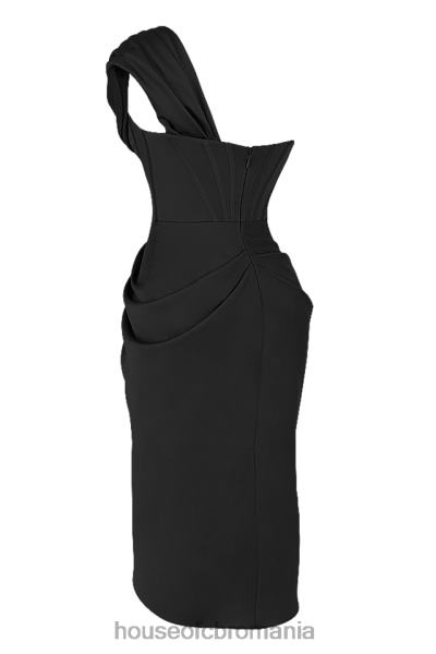 îmbrăcăminte House of CB rochie midi cu corset negru din satin janis X4F68477