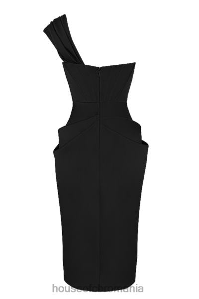 îmbrăcăminte House of CB rochie midi cu corset negru din satin janis X4F68477