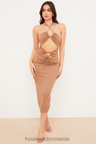 îmbrăcăminte House of CB rochie midi cu decupaj caramel kasia X4F68545