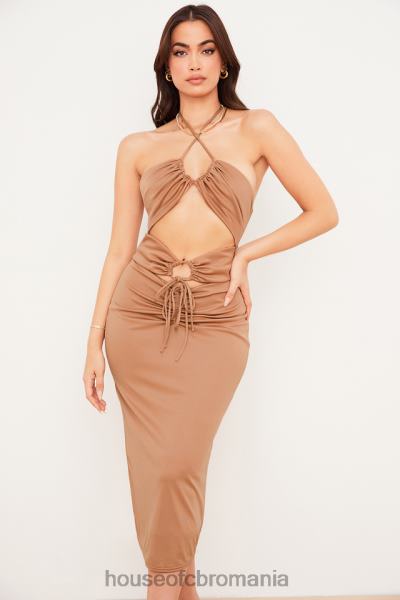 îmbrăcăminte House of CB rochie midi cu decupaj caramel kasia X4F68545