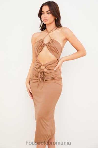 îmbrăcăminte House of CB rochie midi cu decupaj caramel kasia X4F68545