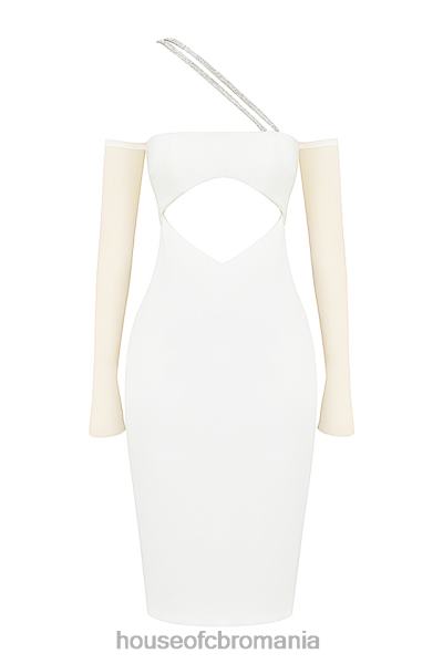 îmbrăcăminte House of CB rochie midi cu decupaj din satin ivoire loulou X4F68519