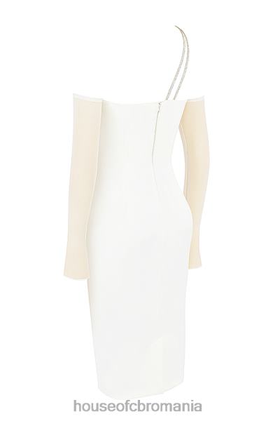îmbrăcăminte House of CB rochie midi cu decupaj din satin ivoire loulou X4F68519