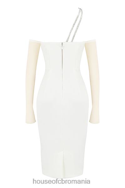 îmbrăcăminte House of CB rochie midi cu decupaj din satin ivoire loulou X4F68519