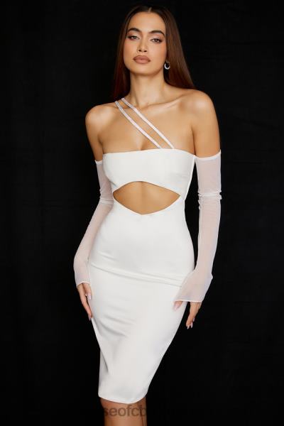 îmbrăcăminte House of CB rochie midi cu decupaj din satin ivoire loulou X4F68519