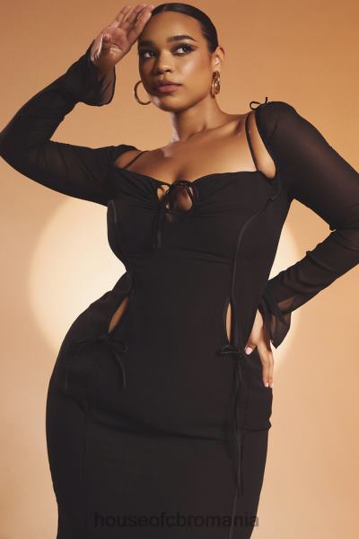 îmbrăcăminte House of CB rochie midi cu decupaj negru ophelia X4F68530