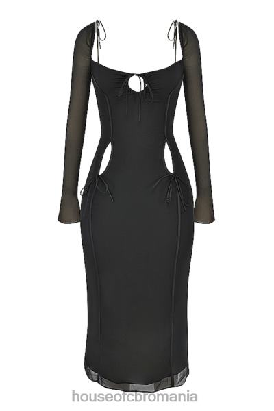 îmbrăcăminte House of CB rochie midi cu decupaj negru ophelia X4F68530