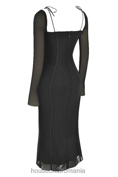 îmbrăcăminte House of CB rochie midi cu decupaj negru ophelia X4F68530