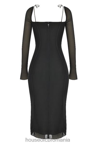 îmbrăcăminte House of CB rochie midi cu decupaj negru ophelia X4F68530