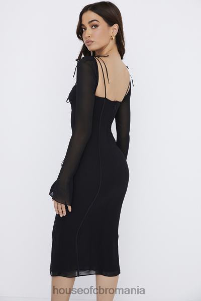 îmbrăcăminte House of CB rochie midi cu decupaj negru ophelia X4F68530
