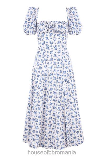 îmbrăcăminte House of CB rochie midi cu flori tallulah albastru alb X4F68602
