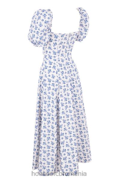 îmbrăcăminte House of CB rochie midi cu flori tallulah albastru alb X4F68602