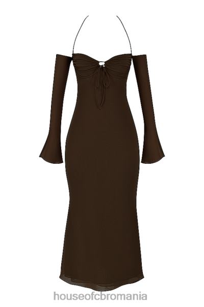 îmbrăcăminte House of CB rochie midi cu halter naomi espresso X4F68409