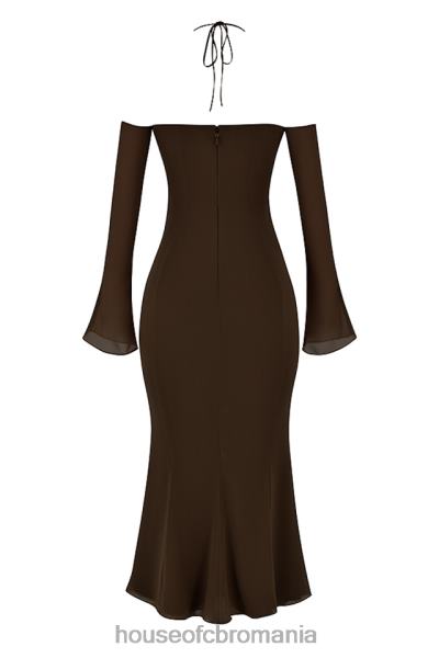 îmbrăcăminte House of CB rochie midi cu halter naomi espresso X4F68409