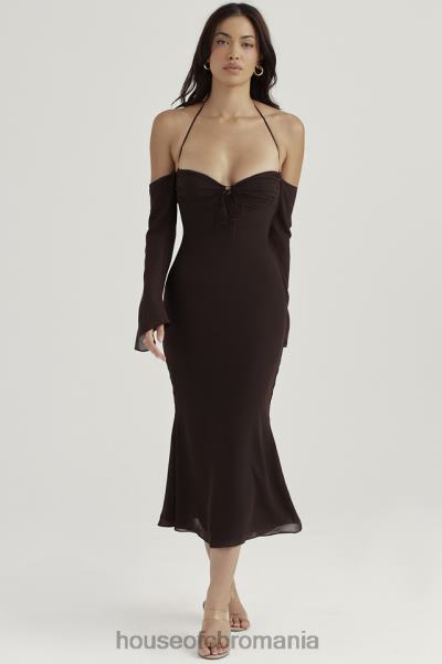 îmbrăcăminte House of CB rochie midi cu halter naomi espresso X4F68409