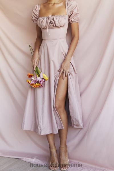 îmbrăcăminte House of CB rochie midi cu mâneci bufante tallulah blush X4F68486