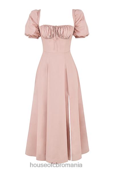 îmbrăcăminte House of CB rochie midi cu mâneci bufante tallulah blush X4F68486