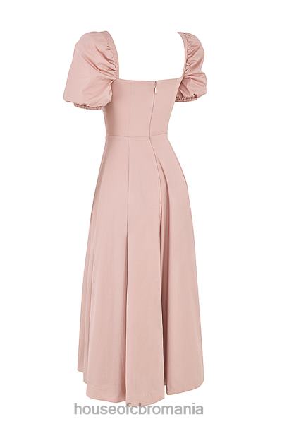 îmbrăcăminte House of CB rochie midi cu mâneci bufante tallulah blush X4F68486