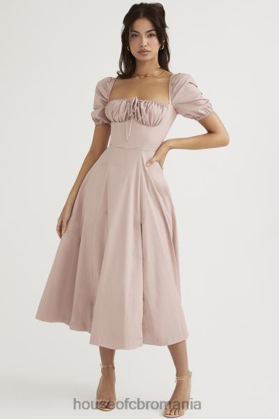 îmbrăcăminte House of CB rochie midi cu mâneci bufante tallulah blush X4F68486