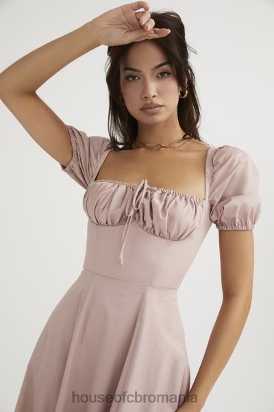 îmbrăcăminte House of CB rochie midi cu mâneci bufante tallulah blush X4F68486