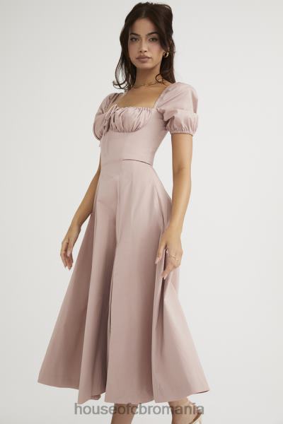 îmbrăcăminte House of CB rochie midi cu mâneci bufante tallulah blush X4F68486