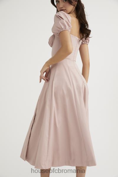 îmbrăcăminte House of CB rochie midi cu mâneci bufante tallulah blush X4F68486
