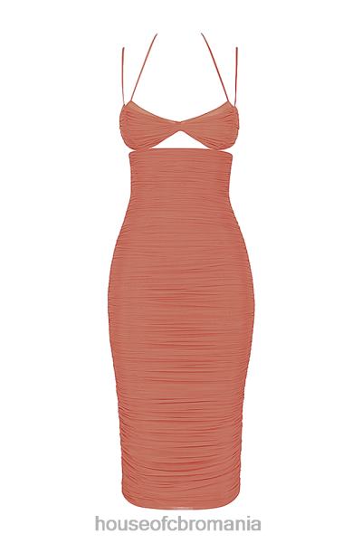 îmbrăcăminte House of CB rochie midi cu volane decupate tibi rose X4F68504