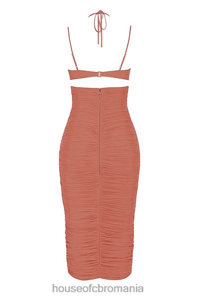 îmbrăcăminte House of CB rochie midi cu volane decupate tibi rose X4F68504