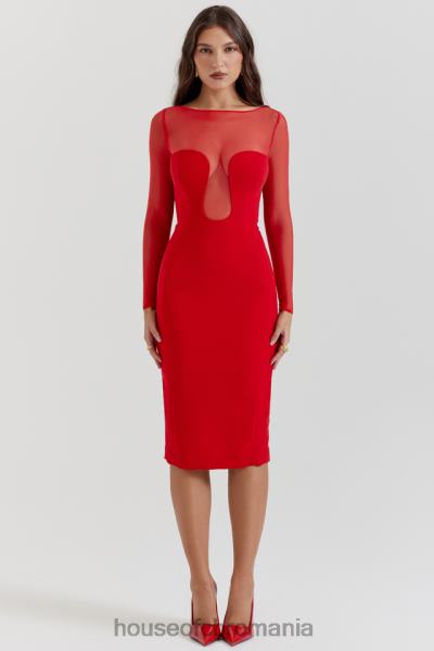 îmbrăcăminte House of CB rochie midi darcy scarlet X4F68109