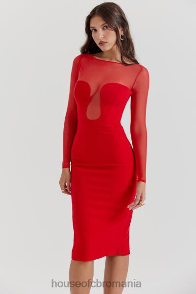 îmbrăcăminte House of CB rochie midi darcy scarlet X4F68109