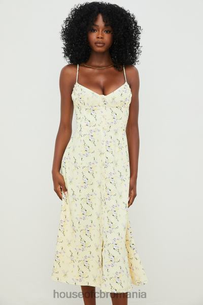 îmbrăcăminte House of CB rochie midi de soare annabella lemon floral X4F68552