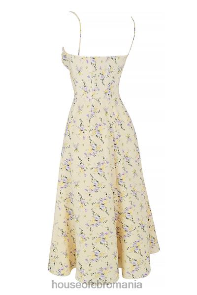 îmbrăcăminte House of CB rochie midi de soare annabella lemon floral X4F68552