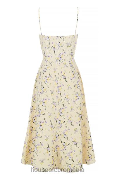 îmbrăcăminte House of CB rochie midi de soare annabella lemon floral X4F68552