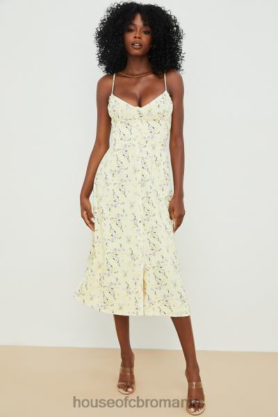 îmbrăcăminte House of CB rochie midi de soare annabella lemon floral X4F68552