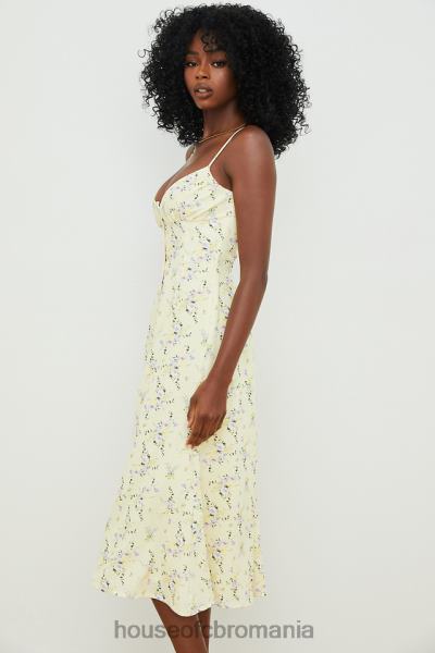 îmbrăcăminte House of CB rochie midi de soare annabella lemon floral X4F68552