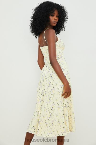 îmbrăcăminte House of CB rochie midi de soare annabella lemon floral X4F68552