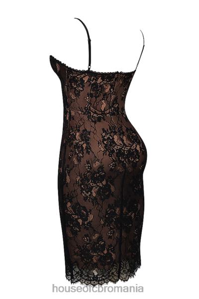 îmbrăcăminte House of CB rochie midi din dantela neagra escala X4F68125
