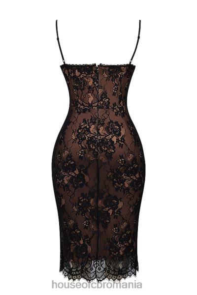 îmbrăcăminte House of CB rochie midi din dantela neagra escala X4F68125