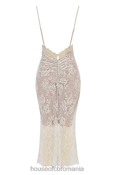 îmbrăcăminte House of CB rochie midi din dantela serelle antique ivory X4F68345