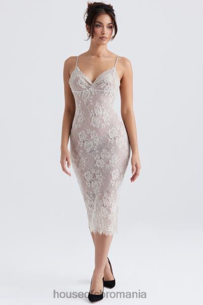 îmbrăcăminte House of CB rochie midi din dantela serelle antique ivory X4F68345
