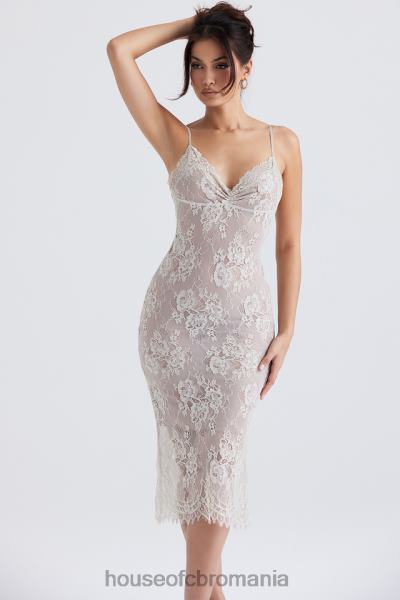 îmbrăcăminte House of CB rochie midi din dantela serelle antique ivory X4F68345