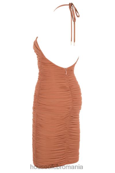 îmbrăcăminte House of CB rochie midi din plasă cu volan tiarra ambră X4F68607